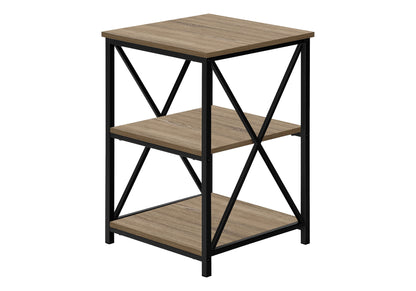 26" Rectangular Dark Taupe Black Metal Accent Table