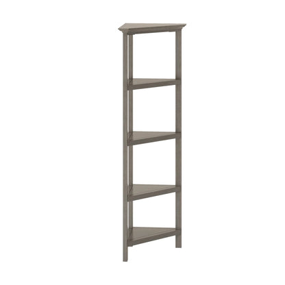Gray Solid Wood Corner Bookcase