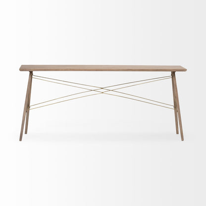 66" Brown Solid Wood Console Table