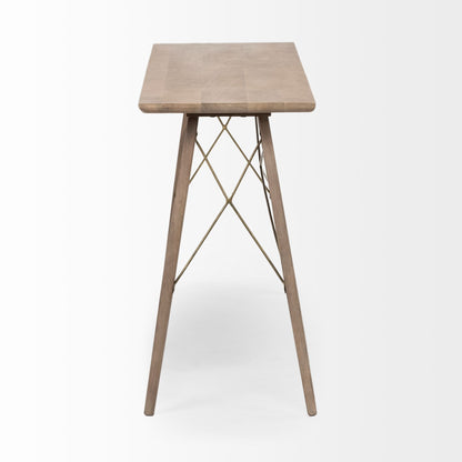 66" Brown Solid Wood Console Table