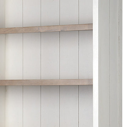 91" Brown And White Wood Three Tier Bookcase