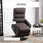 Power Lift Assist Recliner Chair for Elderly with Remote Control, Linen Fabric Upholstery, Brown
