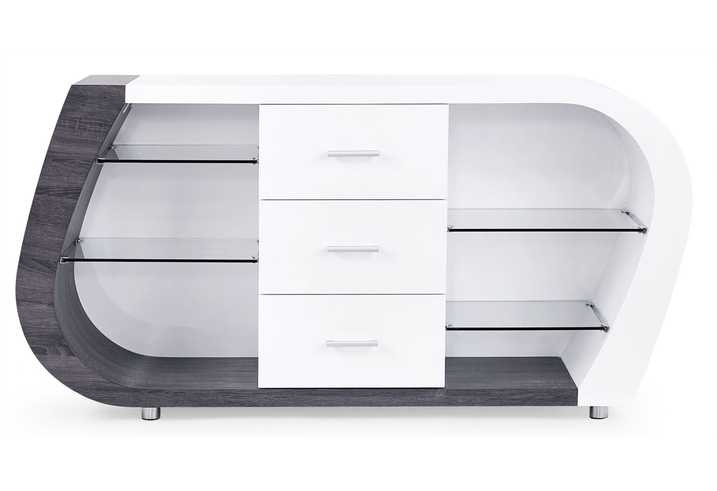 White And Grey Multi Tone Buffet With 3 Drawers
