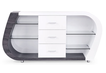 White And Grey Multi Tone Buffet With 3 Drawers