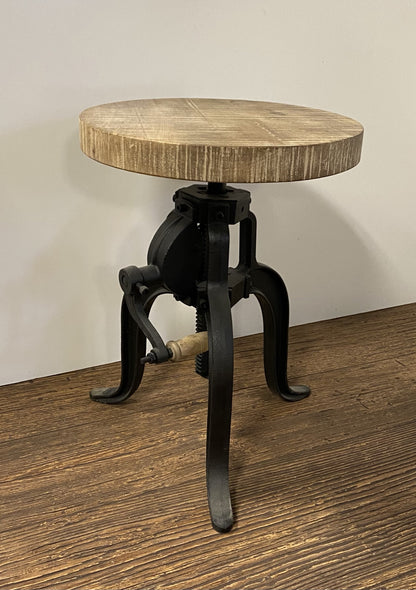 Brown and Black Solid Wood Backless Counter Height Bar Chair