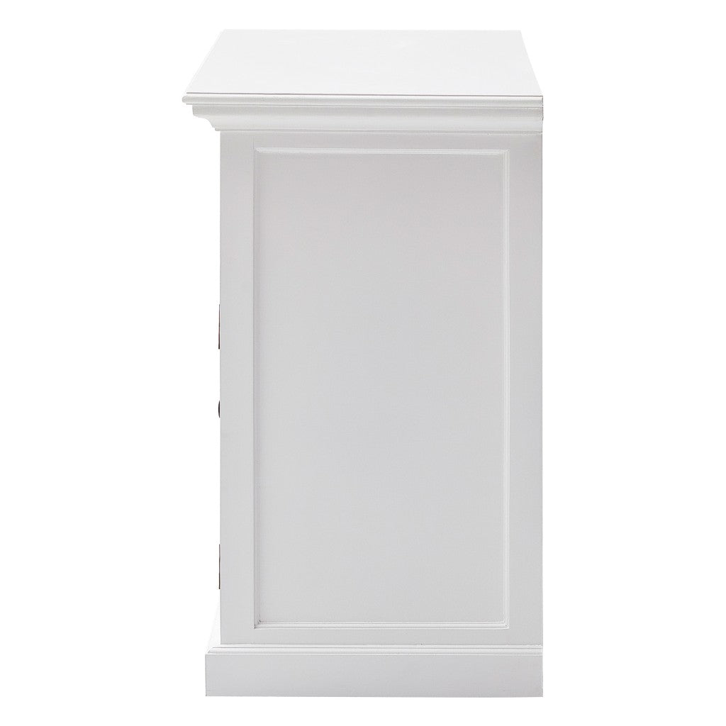 49" White Wood Three Drawer Sideboard with Two Doors