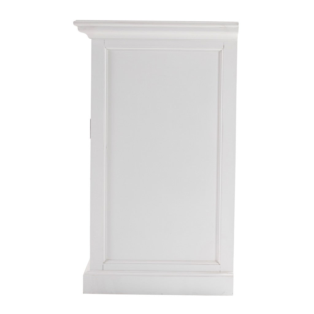 57" White Solid Wood Three Drawer Sideboard