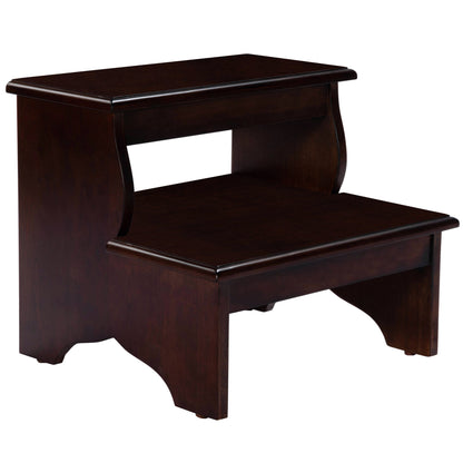 15" Dark Brown Solid Wood and Solid and Manufactured Wood Backless Bar Chair