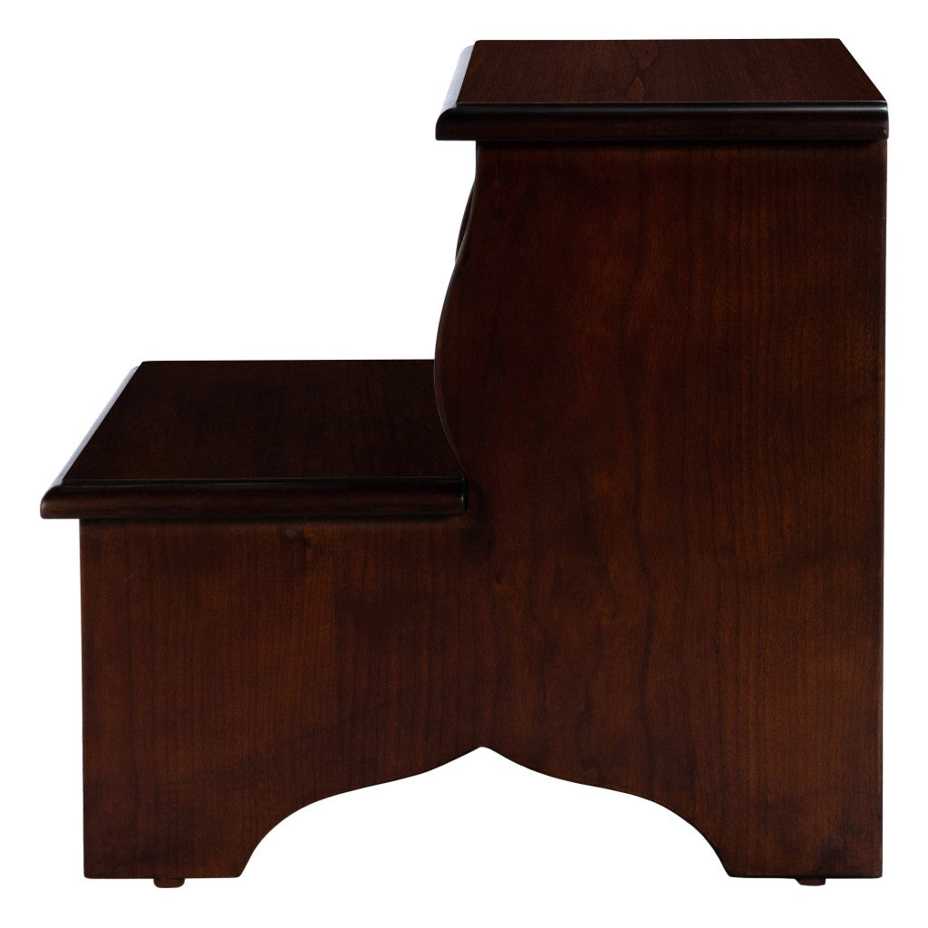 15" Dark Brown Solid Wood and Solid and Manufactured Wood Backless Bar Chair
