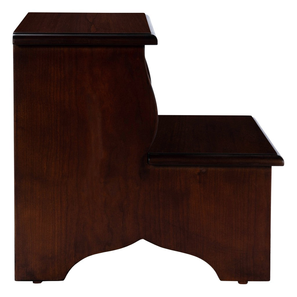 15" Dark Brown Solid Wood and Solid and Manufactured Wood Backless Bar Chair