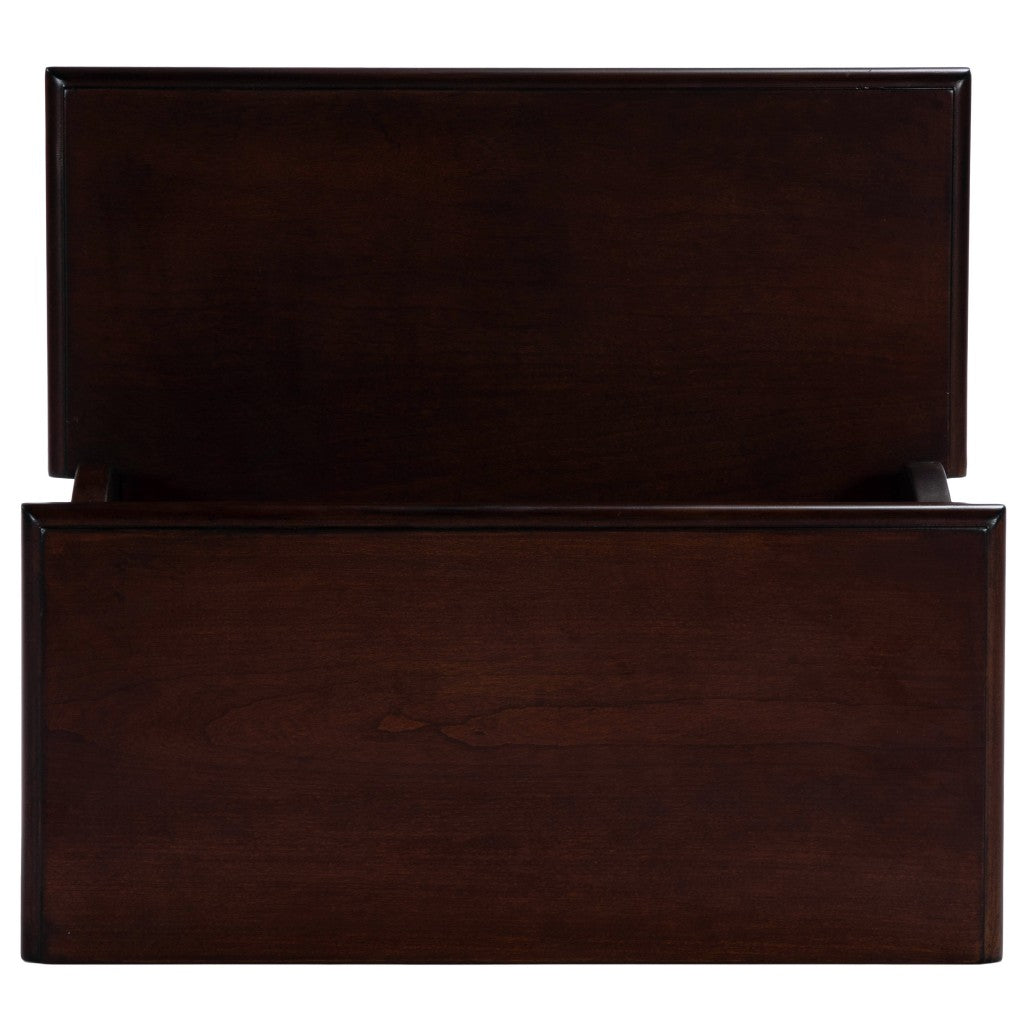 15" Dark Brown Solid Wood and Solid and Manufactured Wood Backless Bar Chair