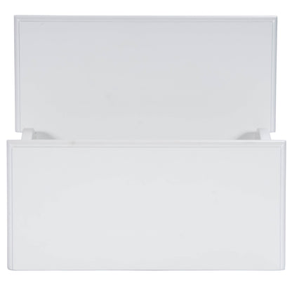 18" White Wood Footstool