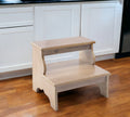 15" Natural Solid Wood and Solid and Manufactured Wood Backless Bar Chair
