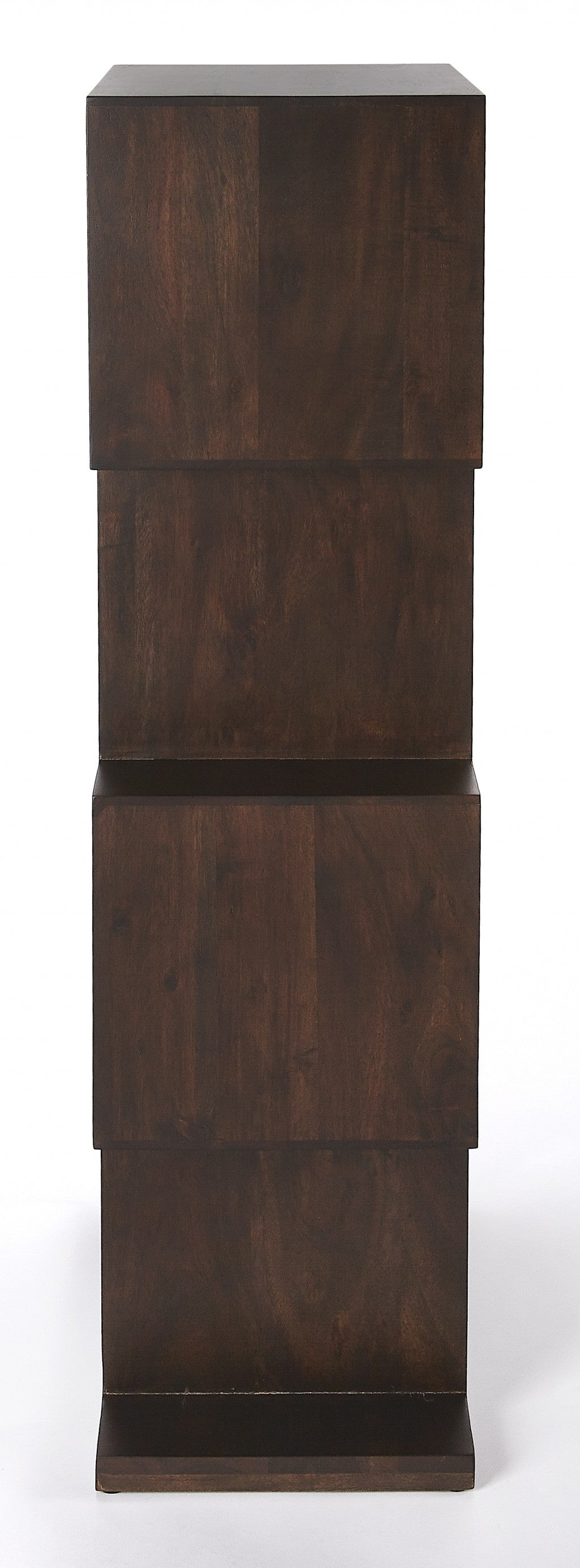 48" Dark Brown Wood Three Tier Bookcase