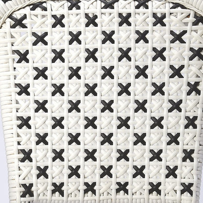 White And Brown Faux Rattan Dining Chair