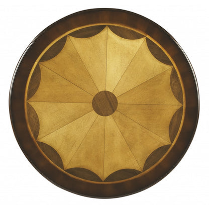 30" Brown Wood Round Coffee Table