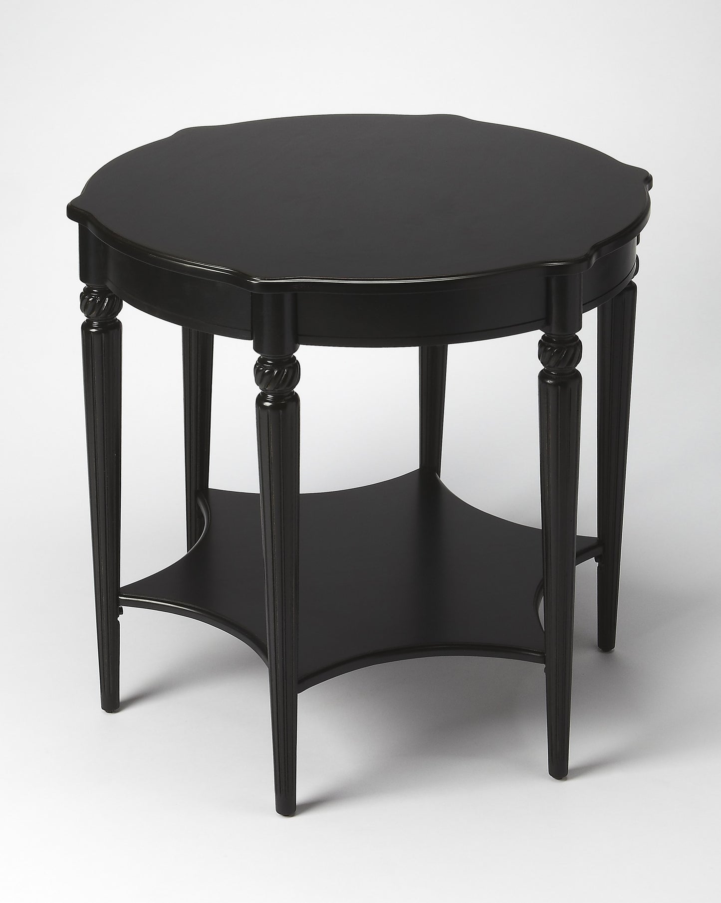 28" Brown Wood Round Coffee Table With Shelf