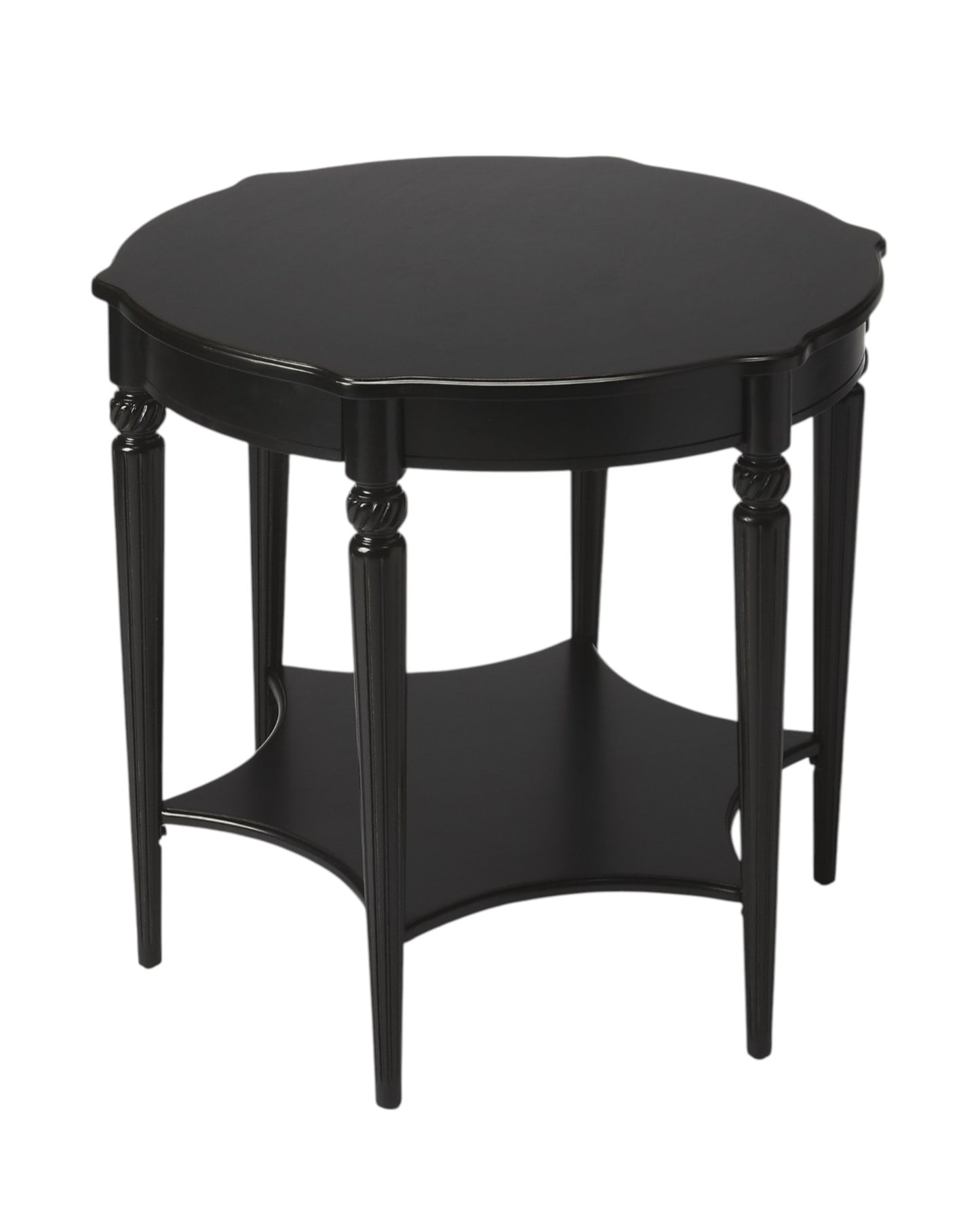 28" Brown Wood Round Coffee Table With Shelf