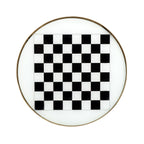 19" White and Gold Glass and Metal Round Coffee Table