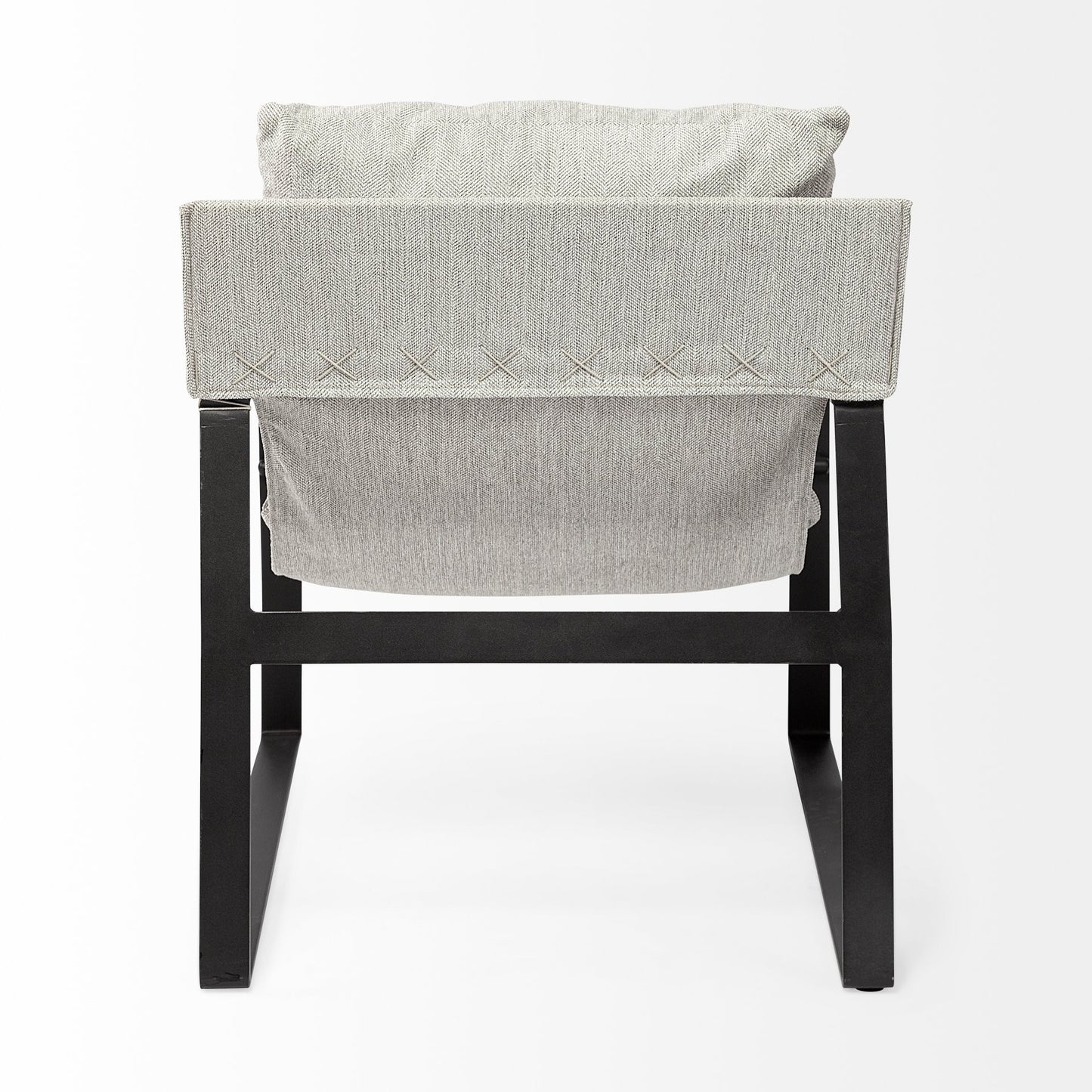 35" Gray and Black Fabric Lounge Chair