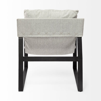 35" Gray and Black Fabric Lounge Chair