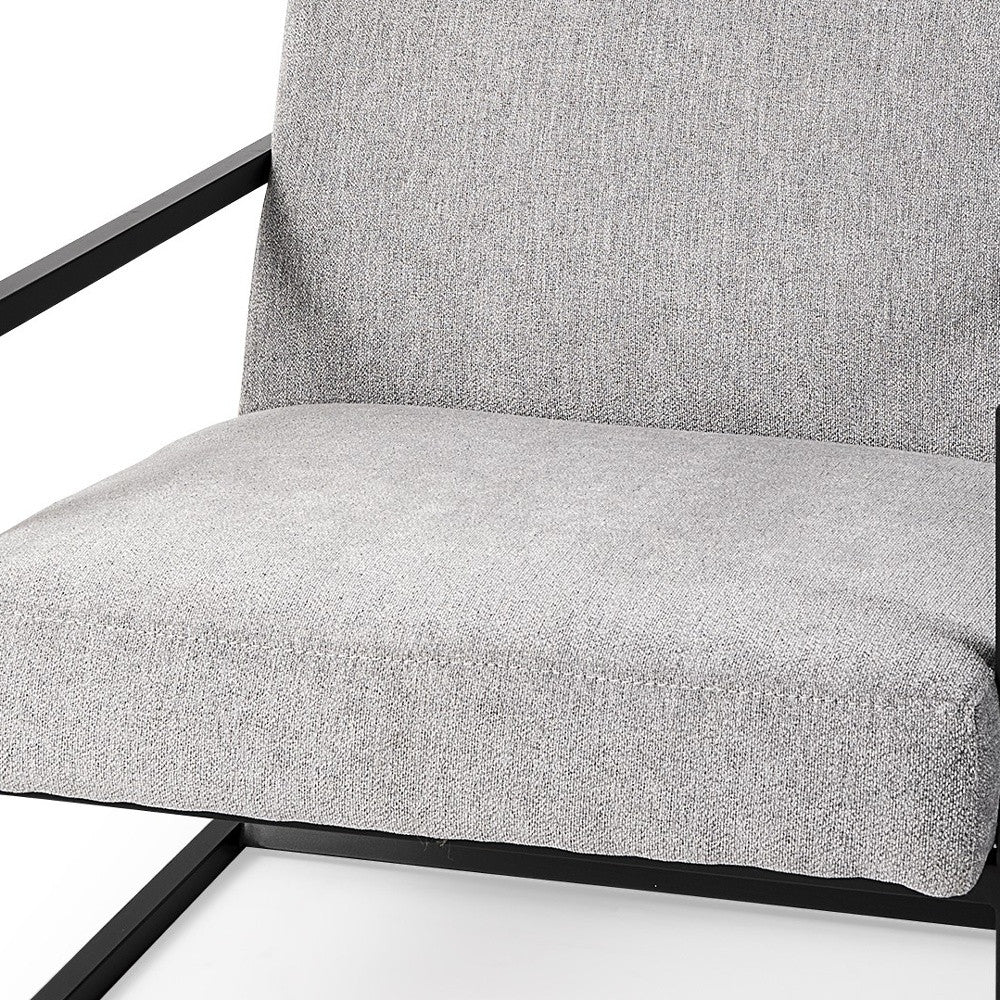 33" Gray and Black Fabric Wingback Chair