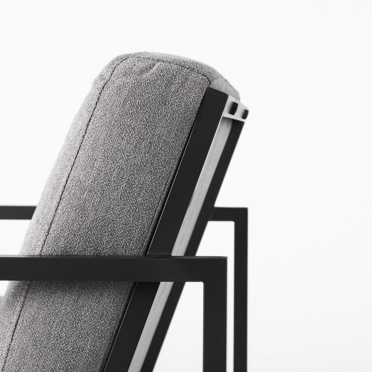 33" Gray and Black Fabric Wingback Chair