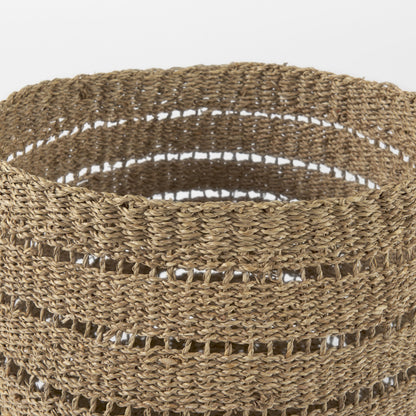 Set of Two Brown Wicker Basket