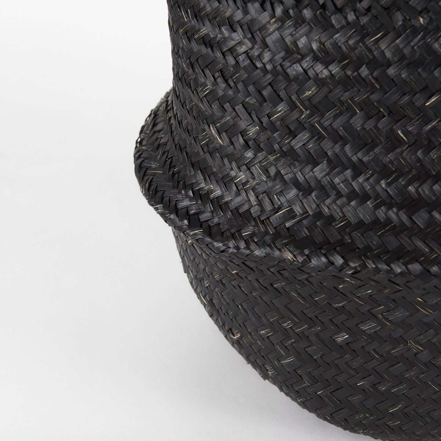 Set of Three Black Wicker Basket