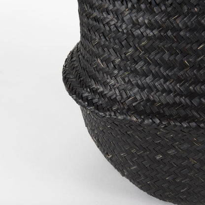 Set of Three Black Wicker Basket
