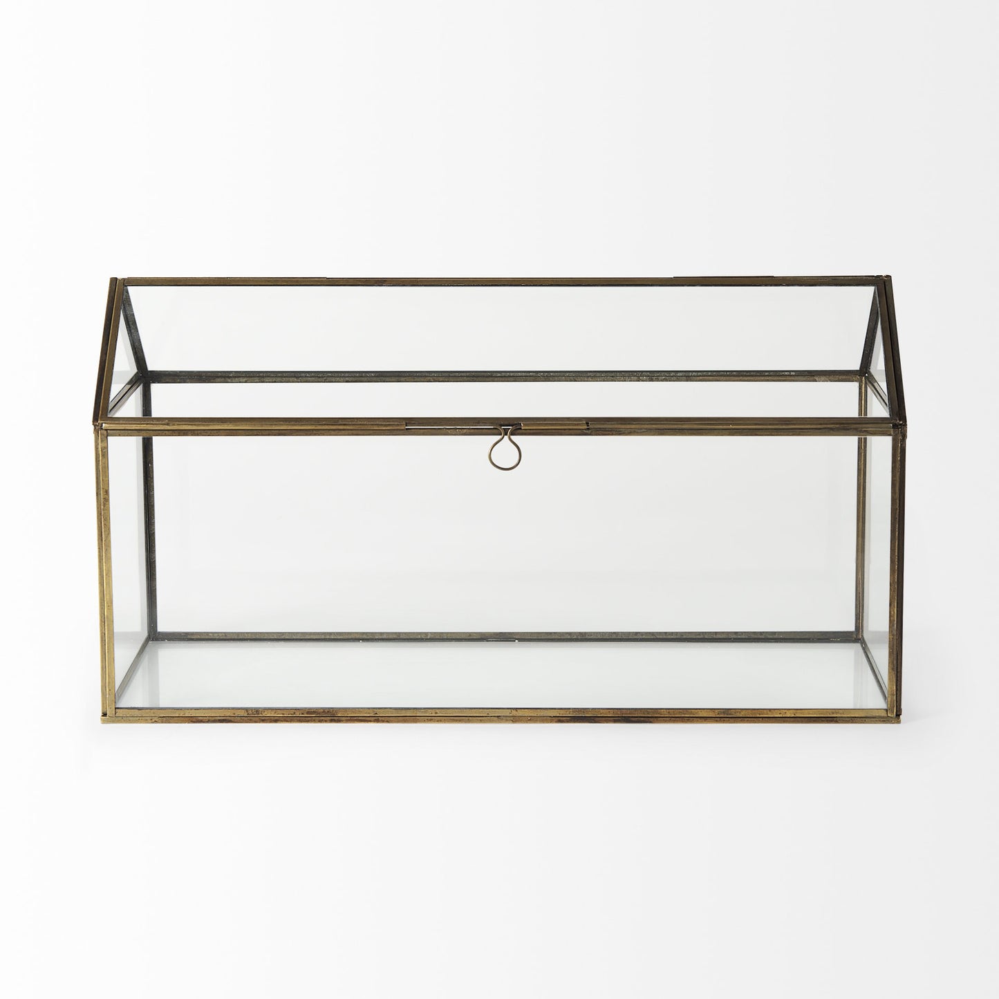 6" Clear And Gold Glass And Metal Box