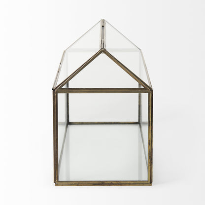 6" Clear And Gold Glass And Metal Box