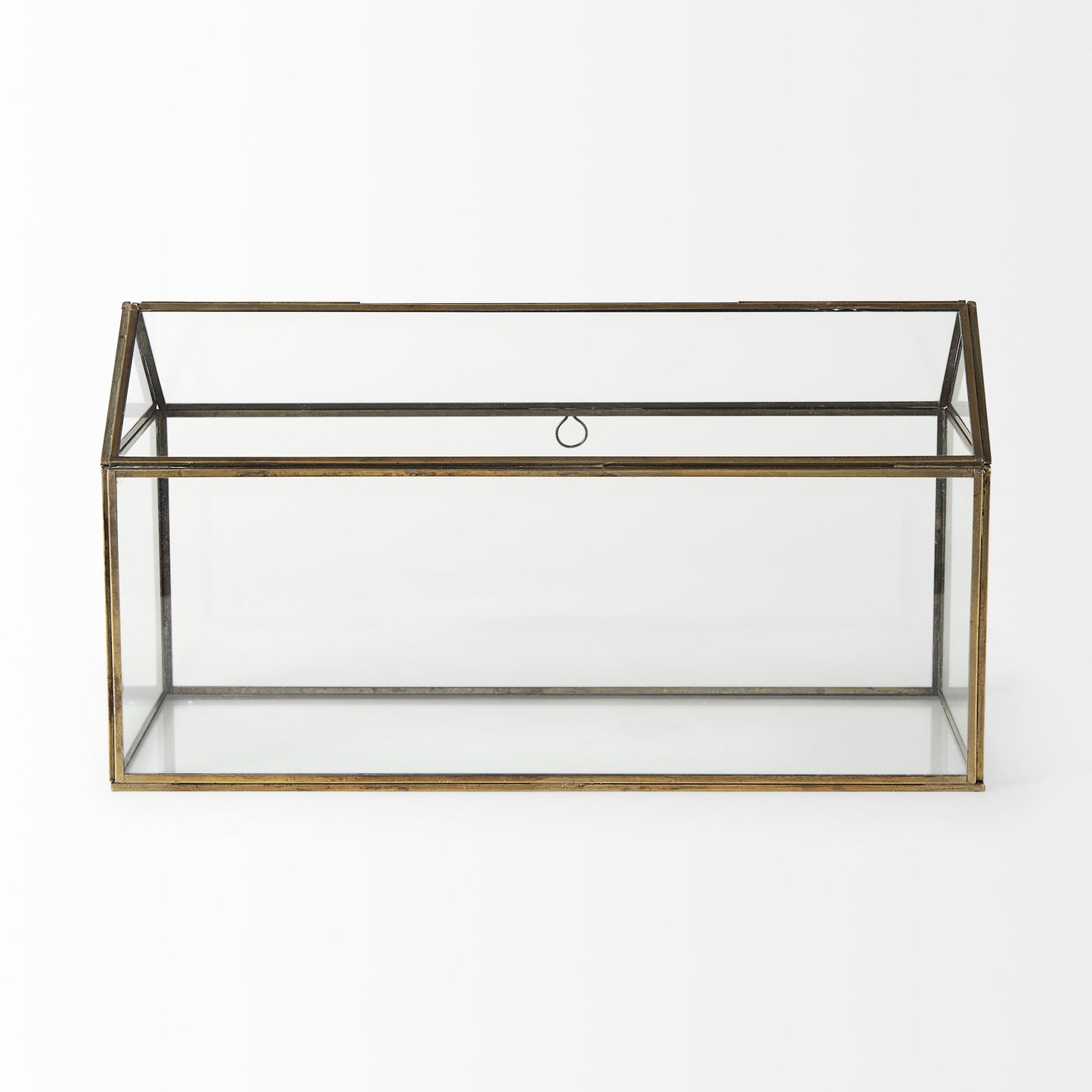 6" Clear And Gold Glass And Metal Box