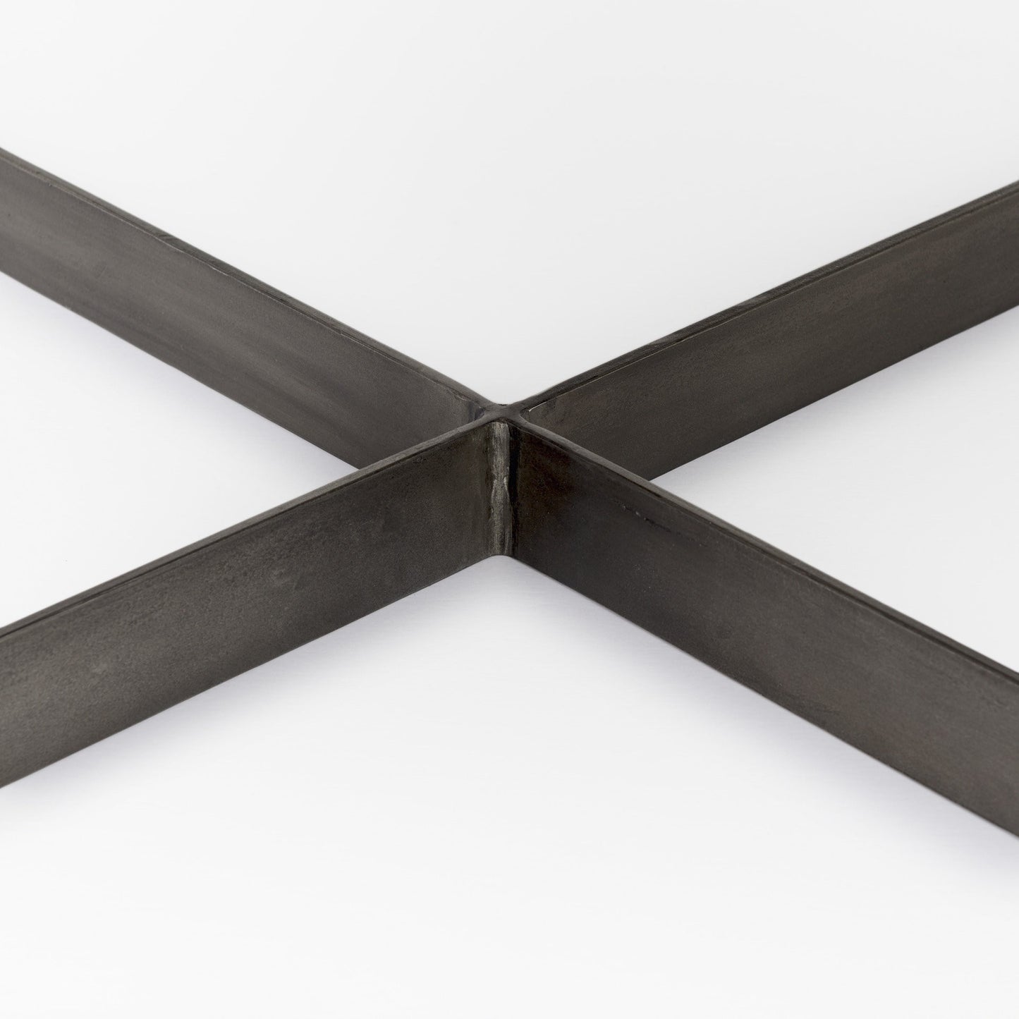 34" Brown Solid Wood and Metal Square Coffee Table