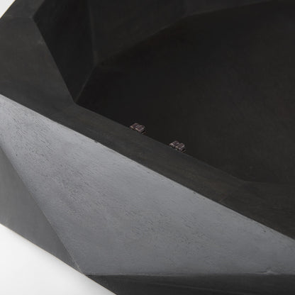 48" Black Wood Octagon Solid Coffee Table