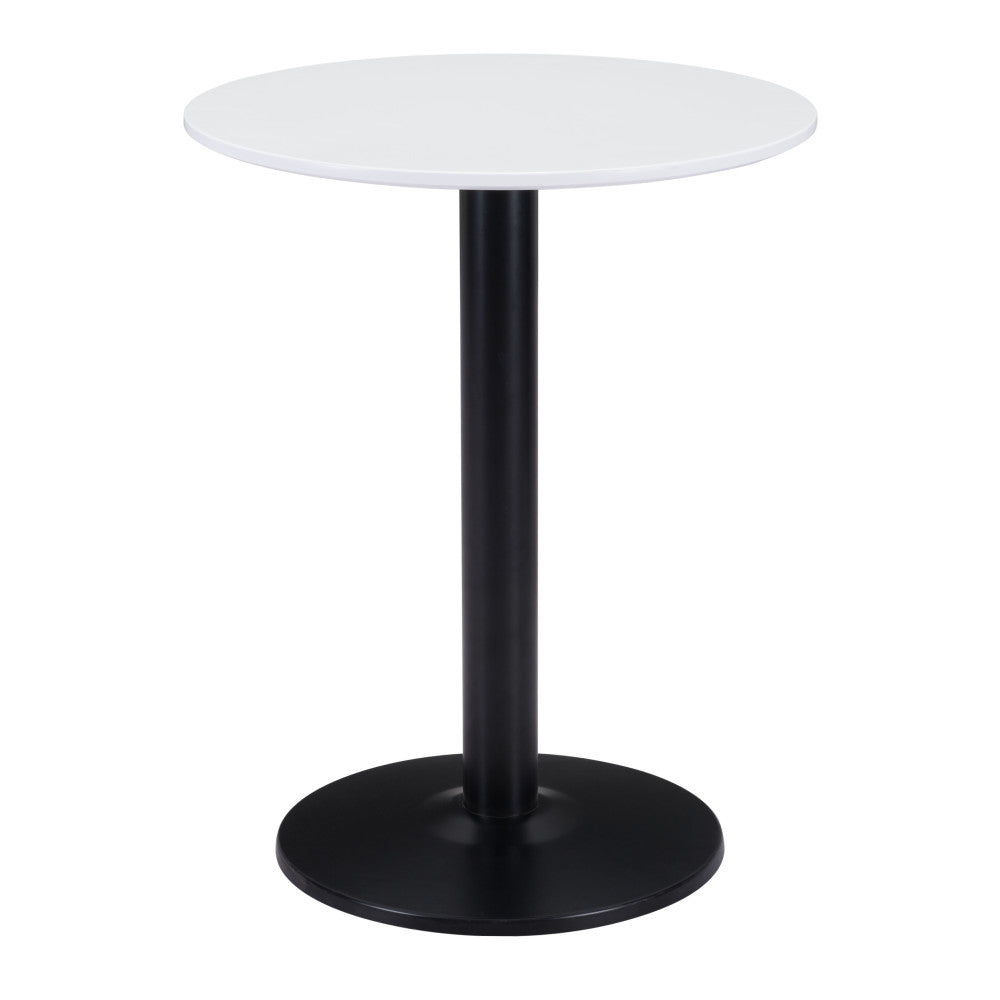 24" Black And White Round End Table