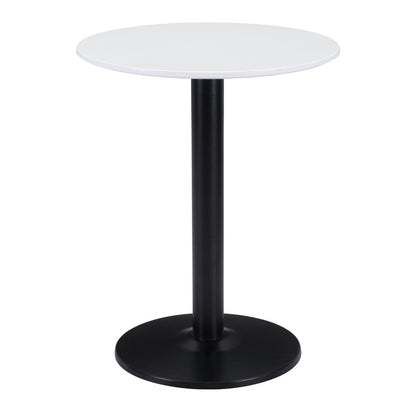 24" Black And White Round End Table