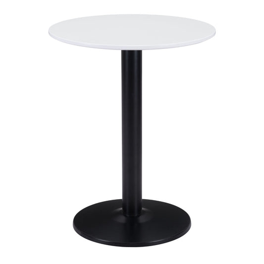 24" Black And White Round End Table