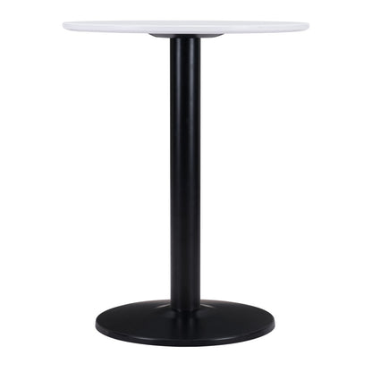 24" Black And White Round End Table