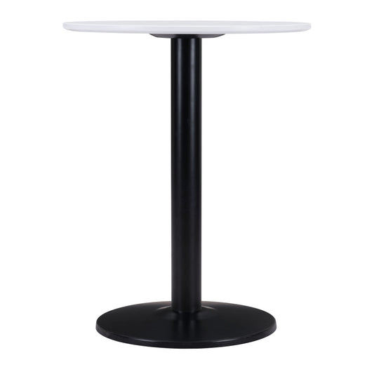 24" Black And White Round End Table
