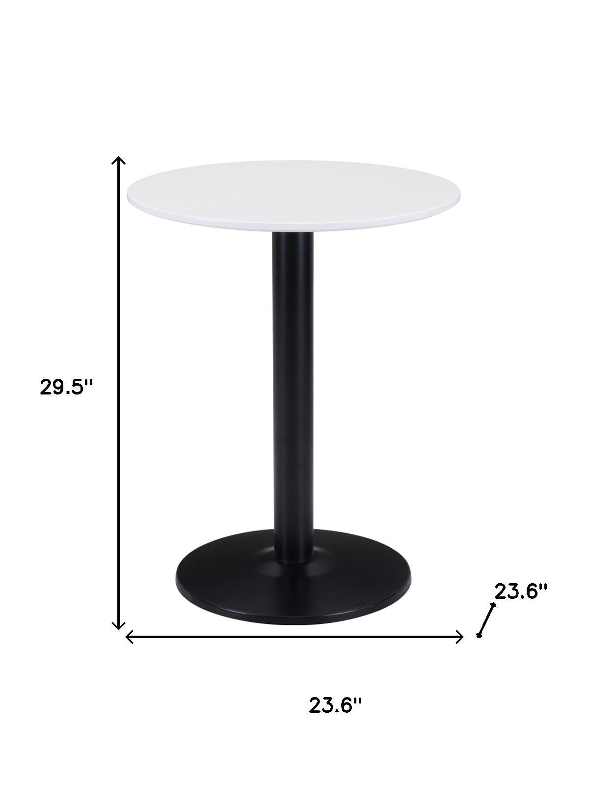 24" Black And White Round End Table