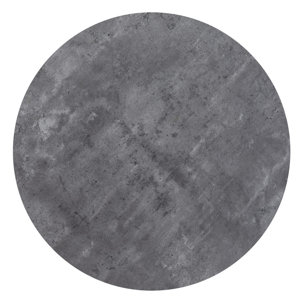 32" Gray and Black Rounded Steel Bar Table