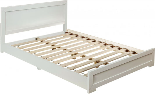 White Solid and Manufactured Wood King Bed Frame