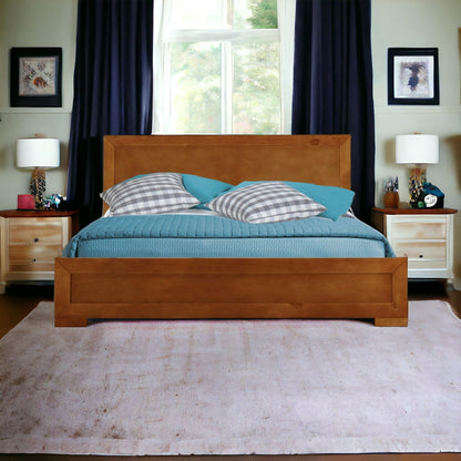Oak Solid and Manufactured Wood Queen Bed Frame