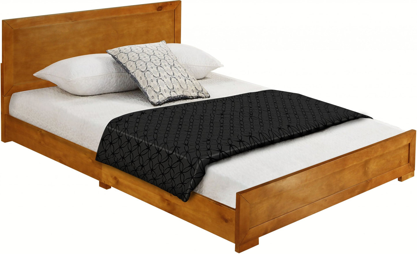 Oak Solid and Manufactured Wood Queen Bed Frame