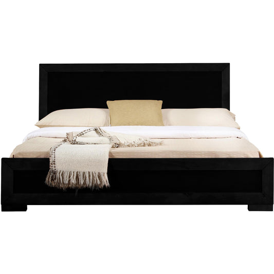Black Solid and Manufactured Wood King Bed Frame