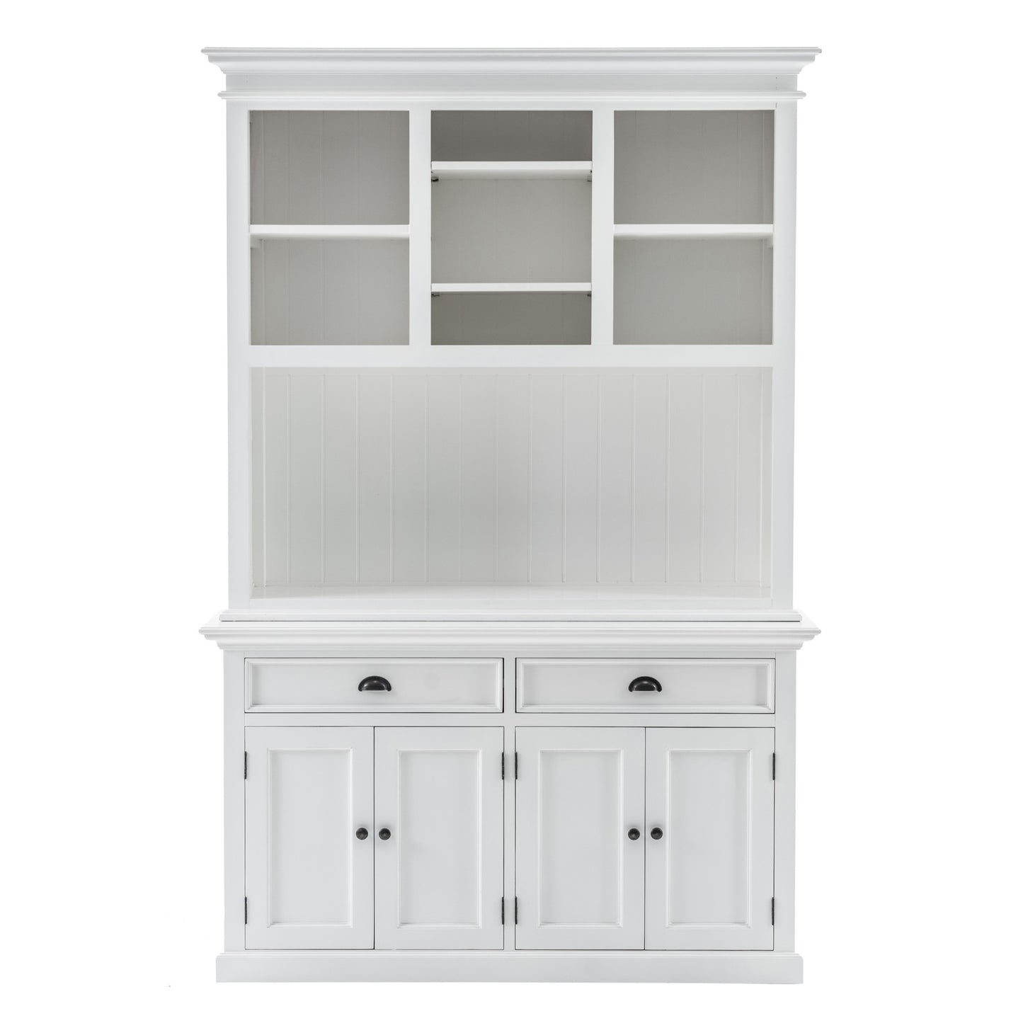 White Solid Wood Adjustable Two Tier Bookcase