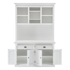 White Solid Wood Adjustable Two Tier Bookcase