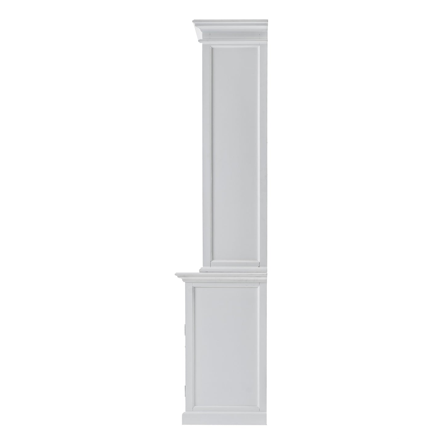 White Solid Wood Adjustable Two Tier Bookcase