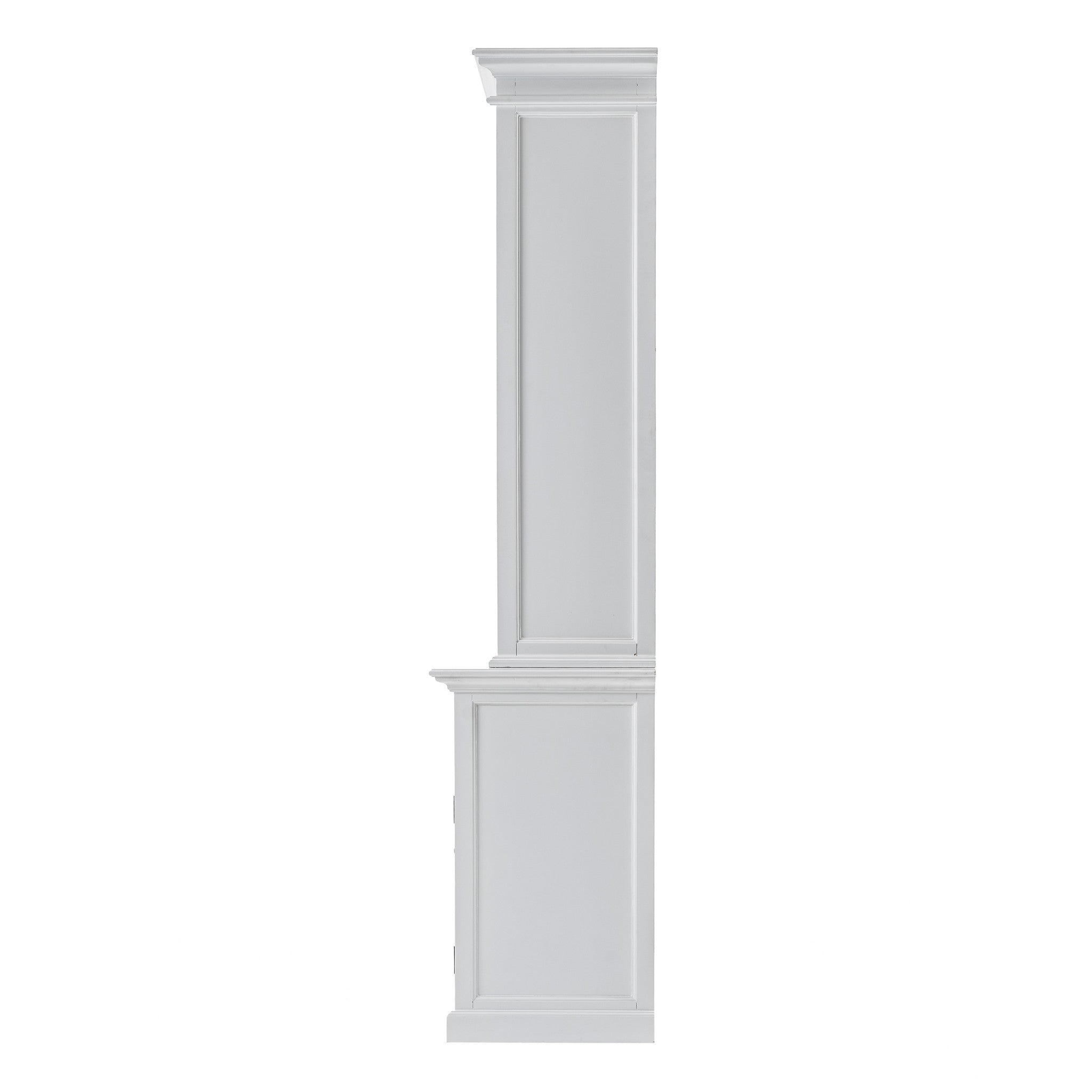 White Solid Wood Adjustable Two Tier Bookcase